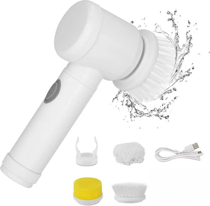 2024 Electric Spin Scrubber: Versatile Cleaning Brush with 5 Replaceable Heads for Bathroom, Kitchen, and Dishwashing.